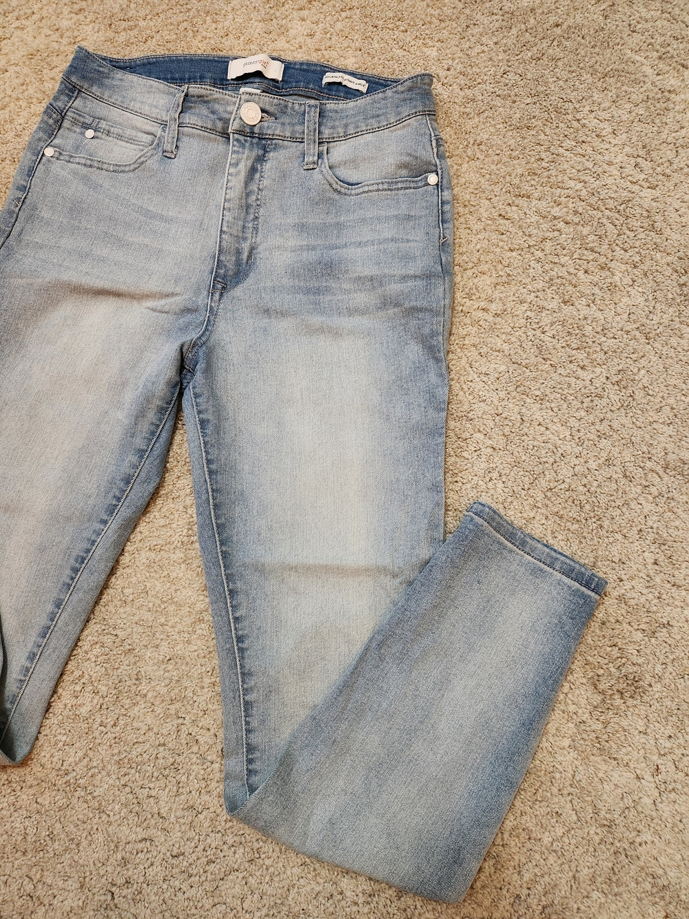 Women’s Light Blue High-Rise Skinny Jeans - Picture 2 of 12